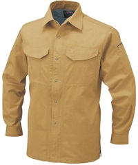 【CO-COS】A-748　抗菌防臭・防縮長袖シャツ(2ｷｬﾒﾙﾍﾞｰｼﾞｭ-S)