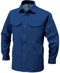 【CO-COS】A-748　抗菌防臭・防縮長袖シャツ(6ﾀﾞｰｸｱｽﾞｰﾘ-S)