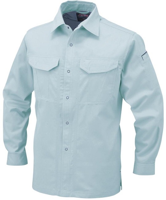 【CO-COS】A-748　抗菌防臭・防縮長袖シャツ(9ﾊﾟｳﾀﾞｰｸﾞﾘｰﾝ-S)