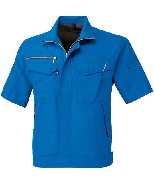 【CO-COS】A-8070　裏綿半袖ブルゾン(16ｽｶｲﾌﾞﾙｰ-SS)