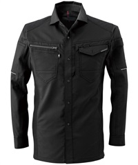 【CO-COS】A-9078　ストレッチ長袖シャツ(13ﾌﾞﾗｯｸ-SS)