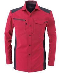 【CO-COS】A-9078　ストレッチ長袖シャツ(20ﾚｯﾄﾞ-SS)