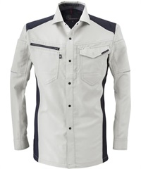 【CO-COS】A-9078　ストレッチ長袖シャツ(3ｼﾙﾊﾞｰ-SS)