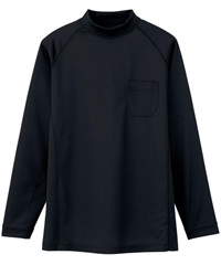 【CO-COS】AS-658　長袖ローネックシャツ(13ﾌﾞﾗｯｸ-M)