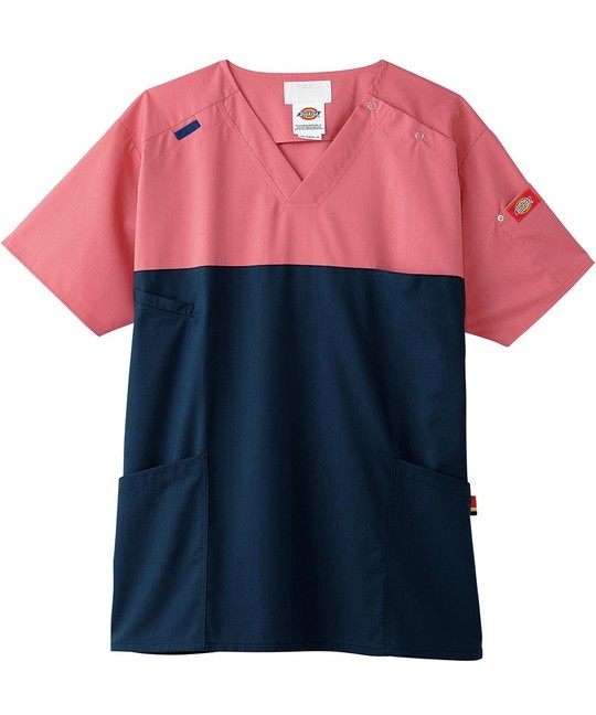 【フォーク】7040SC　ユニセックススクラブ（Dickies）(13ﾐﾘｰﾋﾟﾝｸxｼｰﾙｽﾞ-SS)