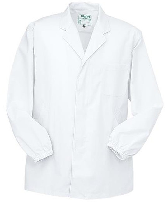 【CO-COS】1011　抗菌防臭　調理用　男性白衣　長袖(0ﾎﾜｲﾄ-S)