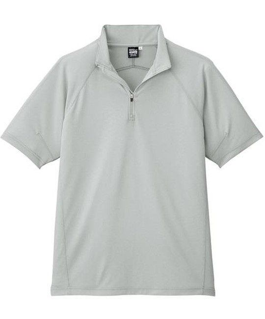 【CO-COS】A-2667　冷感半袖ジップアップシャツ(3ｼﾙﾊﾞｰ-SS)