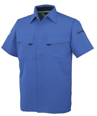 【CO-COS】A-3367　エコ・製品制電　半袖シャツ(6ﾌﾞﾙｰ-SS)