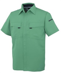 【CO-COS】A-3367　エコ・製品制電　半袖シャツ(9ｸﾞﾘｰﾝ-SS)