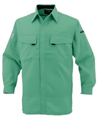 【CO-COS】A-3368　エコ・製品制電　長袖シャツ(9ｸﾞﾘｰﾝ-SS)