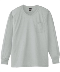 【CO-COS】A-668　冷感長袖ＶネックＴシャツ(3ｼﾙﾊﾞｰ-S)