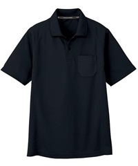 【CO-COS】AS-1657　半袖ポロシャツ（胸ポケット付き）(13ﾌﾞﾗｯｸ-SS)