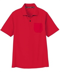 【CO-COS】AS-1657　半袖ポロシャツ（胸ポケット付き）(20ﾚｯﾄﾞ-SS)