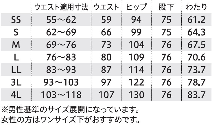 サイズ表1