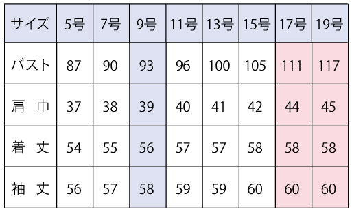 サイズ表1