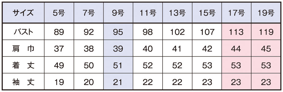 サイズ表1