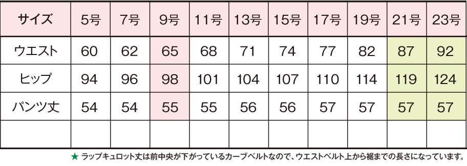 サイズ表1