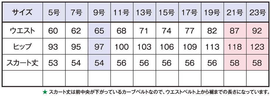 サイズ表1