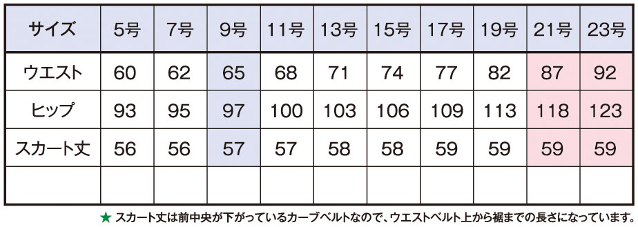 サイズ表1