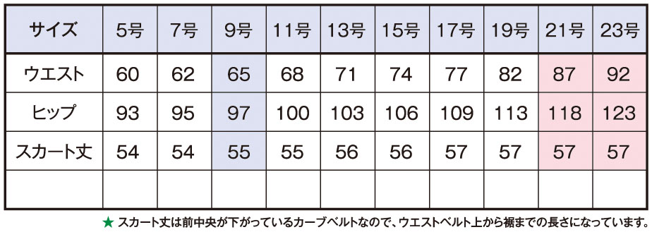 サイズ表1